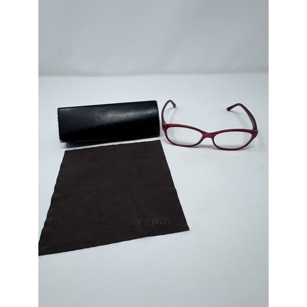 FENDI F940 602 Red Eyeglass Frames Only with Case and Cleaning Cloth  53-15-135